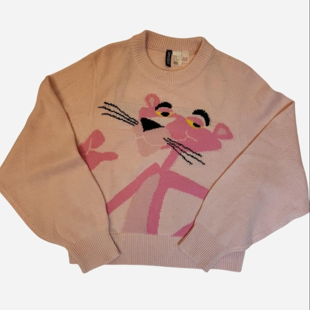 H&M‎ Light Pink Pink Panther Crewneck Sweater